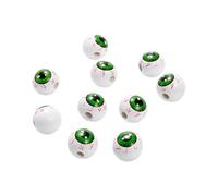 ZEXIJOW Halloween Eyeballs, Pack of 10 Wooden Ping Pong Eyeball Horror Props Costume for Party Gifts, 15 mm Terror Cosplay Spooky Creepy Eyeball, with Hole, Can Be Made into a Necklace