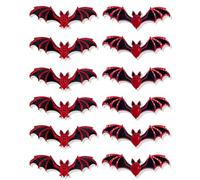 ZEXIJOW Pack of 24 Halloween 3D Bat Decoration, 2 Different Wall Stickers, Waterproof PVC, Scary Black and Red, Removable Bat, DIY Halloween Decoration Set for Window Decoration