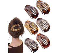 ZEXIJOW Pack of 6 Women's French Hair Clips, Flat Secure Hold Inner Teeth Hair Claws, Strong Hold Side Hair Clips, Suitable for All Hair Types