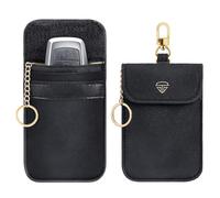 ZEXMTE Faraday Pouch for Car Keys, Car RFID Signal Blocking Holder 2 Pack, Anti-Theft Key Faraday Bag, Suede Leather Faraday Bag for Key Fob with Wristband, Key Protector Case