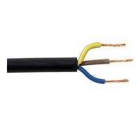 Zexum 2.5mm 3 Core Rubber Flex Cable Black Round 3183TRS - 1 Meter