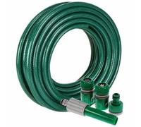 Zexum 30m Reinforced PVC Green Garden Hose Set with Adapters