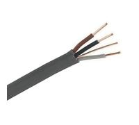 Zexum Grey 1mm 12A Brown Black Grey Three Core & Earth 6243Y Flat PVC/PVC Harmonised Lighting Power Cable - 1 Meter