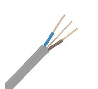 Zexum Grey 1mm 14A Brown Blue Twin & Earth (T&E) 6242Y Flat PVC Harmonised Lighting Power Cable - 1 Meter