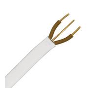 Zexum White 1.5mm 18A Twin Brown Twin & Earth (T&E) 6242B Flat LSZH (Low Smoke Zero Halogen) PVC Harmonised Lighting Power Cable - 1 Meter