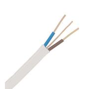 Zexum White 4mm 40A Brown Blue Twin & Earth (T&E) 6242B Flat LSZH (Low Smoke Zero Halogen) PVC Harmonised Lighting Power Cable - 1 Meter