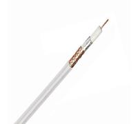 Zexum White Single 1mm CCS 75Ohm RG6 Digital Satellite Aerial Cable With Foam Filled PE & Aluminium Foil - 25 Meter
