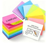 ZEXUPER Personalized Sticky Notes Bulk 2-500 Pack - 3"x3" with Text or Logo, Custom Note Pads, 50 Sheets per Pad, Customized Stationery, Gift idea for Office Business School Teacher Students
