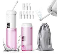 ZEY LUXE Upgraded Electric Portable Bidet 250ml - Peri Bottle for Women with 5 Pressure Modes, 8 Nozzles, 180° Rotating Head - Rechargeable Travel Hygiene Sprayer (B10-White & Purple, 250 ML)