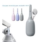 ZEY LUXE Upgraded Handheld Travel Bidet, Peri Bottle - Strong Pressure Manual Portable Bidet for Postpartum Care, Feminine Hygiene, Soft Squeeze, Wall-Mountable Hook, Carry Bag (Grey, 400 ML)