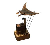 Zeyaoaea 2025 Upgraded Version Handmade Wooden Electric Bionic Manta Ray Ornament, Wooden Manta Ray Automaton, Realistic Bionic Swimming Postures Statue For Porch Indoor Shelf Office Holiday Birthday