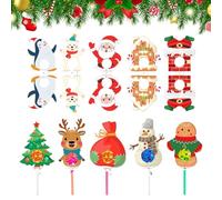 Zeyaoaea Christmas Lollipop Paper Cards - Christmas Elk Lollipop Wrapping Decor - Party Supplies Cute for Sugar-Loaf Chocolate Event Classroom Office Home Holiday Winter Gathering