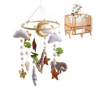 Zeyaoaea Crib Mobile - Handcrafted Felt Interactive Animal | Crib Hangable Toy with Bell | for Calming Development Play Entertainment Boys Girls Room Daycare Bedroom