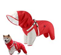 Zeyaoaea Rain Jacket for Dogs - Puppy Raincoat with Clear Hood | Adjustable Reflective Waterproof Pet Clothes for M to X-Large Dogs and Puppies Walks Outdoor Enhance Nighttime Visibility