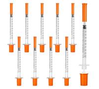 zeyedemo 10 Packs 1ml Syringes Plastic 30G*8mm Microfine Lab Accessories Precision Multiple Uses Distribution Measuring Tools Individually Sealed Packaging for Pet Feeding Liquid Separation Crafts