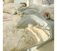 zeyekuku 4pcs Duvet Cover Set- 100% Cotton Comfort Duvet Cover Set,Include a Duvet Cover,a Deep Pocket Fitted Sheet,2 Pillow Shams Home Bedding with Zipper Closure for All Season (Queen, Floral)