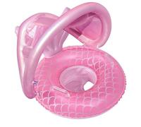 ZEYGLXC 2025 New Mermaid Baby Swimming Pool Floats with Canopy 6-48 Months,Inflatable Pool Swim Ring with Seat and Handle for Babies Toddlers Infant Training