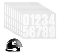 ZEYIYER 10 Sheet White Number Stickers, 1.5 inch Self Adhesive White Numbers, 0-9 Small Vinyl Number Labels for Mailbox, Poster, Scrapbook, Helmet