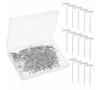 ZEYIYER 100 Pack T Pins, 1 Inch T-Pins Straight Pins, Wig Straight Pins T Shape Sewing Pins for Wigs and Crafts, Metal Upholstery Pins for Wig Making