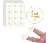 ZEYIYER 120 Pcs Gold Thank You Stickers, 1.4 in Round Thank You Label Sticker, Self-Adhesive Label Tags for Packaging Celebrating Business Party Envelope Birthday Favors Gift Wrapping