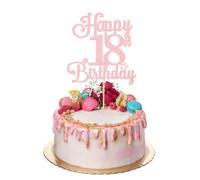 ZEYIYER 18th Cake Toppers Rose Gold 18th Happy Birthday Cake Decorations Gl