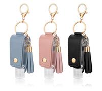 ZEYIYER 3-Pack Hand Sanitizer Holder Keychains, 30ml Empty Bottles, Leak-Proof, Multi-Purpose, Blue, Pink, Black
