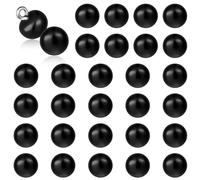 ZEYIYER 30Pcs Black Pearl Buttons, 10 mm Pearl Button for Clothes, Round Sewing Pearls Button with Shank for Dresses, Shirts, DIY Crafts (2.3 mm Hole)