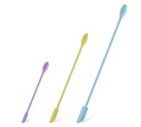 ZEYIYER 3PCS Makeup Spatula, Silicone Mini Spatulas, Small Skinny Spatula Tiny Spoon Set, Reusable Bottle Scraper for Jar Honey Butter Liquid Foundation Lotion Cream Nail Polish