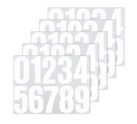 ZEYIYER 50PCS Stick on Numbers, 4 inch Self Adhesive Number Stickers, Bin Numbers 0-9 Large Reflective Vinyl Number Stickers for Mailbox Door Garbage Bins Address Car (White)
