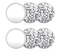 ZEYIYER 6 PCS Round Compact Mirrors, 7 cm Mini Mirror for Women, Portable Disco Ball Pocket Mirror for Disco Party Favors, Travel, Birthday Party Supply