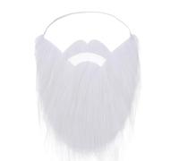 ZEYIYER White Beard Old Man Fake Beard Santa Claus Funny False Beard Novelty Fake Moustache, Old Man Facial Hair for Halloween Christmas Costume Masquerade Cosplay Party