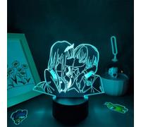 ZEYIZL LED Night Light Anime Darling in The Franxx Zero Two 002 3D Illusion Acrylic Panel Lights for Bedroom Decor Girls Boys Gadget Manga Gift