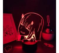 ZEYIZL LED Night Light Anime Darling in The Franxx Zero Two 02 3D Illusion Acrylic Panel Lights for Bedroom Decor Girls Boys Gadget Manga Gift N1