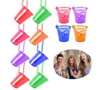 ZeYou Colourful Bridal Shower Shot Glasses 12 Pieces,Hen Party Shot Glass,Bridal Summit Glass Necklace for Bridal,Wedding Bridal Shower Bachelorette Hen Night Party Bridal Shower Decoration