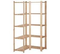 ZEYUAN 5-Tier Storage Corner Rack 82.5x82.5x170 cm Solid Pinewood,Wooden Shelves Set for Bedroom, Bathroom, Living Room, Kitchen, Home Office, Laundry room