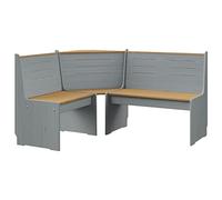 ZEYUAN Corner Bench 151 cm Solid Wood Pine Honey Brown and Grey,Metal Garden Bench,Cast Iron Garden Furniture,Outside Bench
