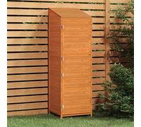 ZEYUAN Garden Shed Brown 55x52x174.5 cm Solid Wood Fir,Garden Shed, Metal Shed Tool Storage House with Floor Foundation and Lockable Double Doors