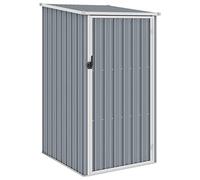 ZEYUAN Garden Shed Grey 87x98x159 cm Galvanised Steel,Garden Shed, Metal Shed Tool Storage House with Floor Foundation and Lockable Double Doors