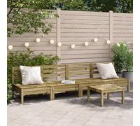 ZEYUAN Garden Sofas Armless 4 pcs Impregnated Wood Pine,Luxury Garden Set,Outdoor Patio Dining Set