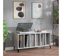 ZEYUAN Record Cabinet Concrete Grey 100x38x48 cm Engineered Wood,Vinyl Record Player Stand,Vinyl Player Table,Record Turntable Stand