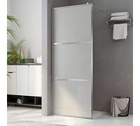 ZEYUAN Walk-in Shower Wall with Whole Frosted ESG Glass 80x195 cm,Shower Glass Panel,Bathroom Screen