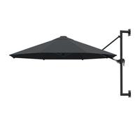 ZEYUAN Wall-Mounted Parasol with Metal Pole 300 cm Anthracite,Sun Umbrella,Cantilever Parasol,Garden Umbrella
