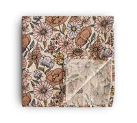 ZEYUMEE mushie Muslin Baby Swaddle Blanket | 100% Organic Cotton (Retro Flowers)