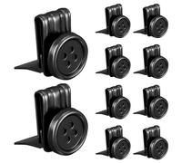 Zeyune 10 Pcs Suspenders Buttons Movable No Sew Button End Brace Clips Suspender Buttons Metal Clip on Buttons for Jeans for Pants Suspenders Hats Jeans Pants Replacement (Black), LAY-ZEYUNE-1286