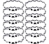 Zeyune 12 Pack 18 Inch Titanium Tornado Braided Three Strings Baseball Necklace for Boys and Men