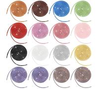 Zeyune 16 Pair Glitter Colorful Shoelaces 45" Oval Shoelaces Metallic Shiny Round Sequin Shoe String Rope for Flat Sneaker Boot Casual Athletic Shoe Sparkly Hoodie String Versatile Footwear Accessory