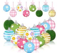 Zeyune 16 Pcs 1.57 Inch Spring Summer Hanging Ornaments Spring Decorations Spring Summer Theme Cute Balls for Holiday Party Favors (Daisy)