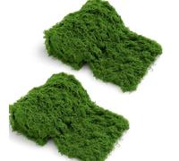 Zeyune 2 Pcs 39'' x 39'' Fake Moss Table Runner for Crafts Green Artificial Moss Sheet Roll Waterproof Carpet Blanket for Wall Roof Garden Wedding Party Decoration