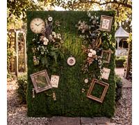 Zeyune 2 Pcs Artificial Moss Mat Roll for Wonderland Party Decoration Waterproof Fake Moss Table Runner for Craft Enchanted Forest Fairy Decor Holiday Garden Wedding Birthday (39 x 39 Inch,Green)
