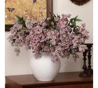 Zeyune 3 Pcs Artificial Purple Berry Stem 35 Inch Spring Faux Flowers Picks Branches Fake Realistic Sedum Stem Spray for Wedding Holiday Seasonal Farmhouse Mantel Harvest DIY Home Decorations